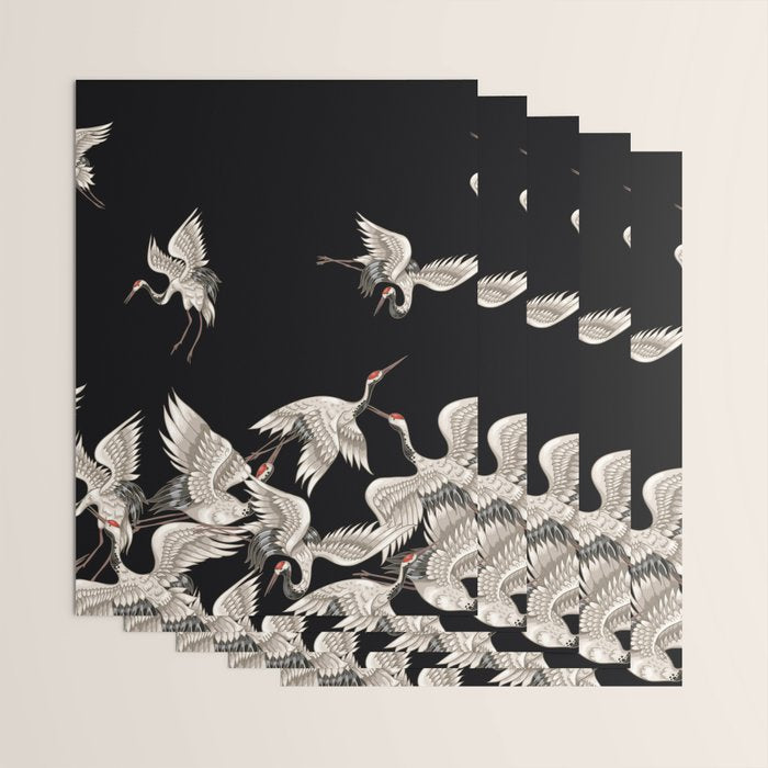 Japanese Flying Herons Wrapping Paper Gallery Image 3