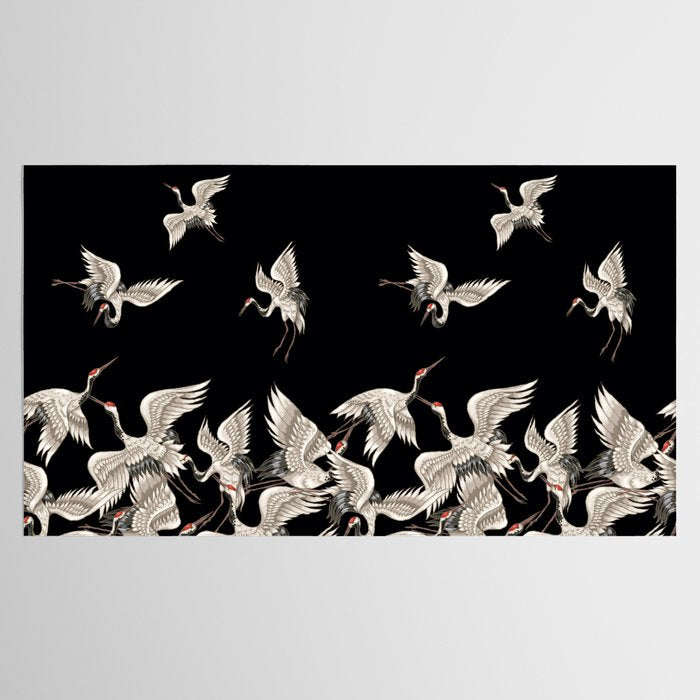 Japanese Flying Herons Tablecloth Gallery Image 2