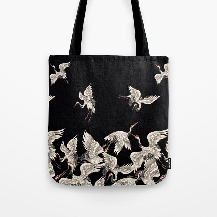 Japanese Flying Herons Tote Bag Gallery Image 1