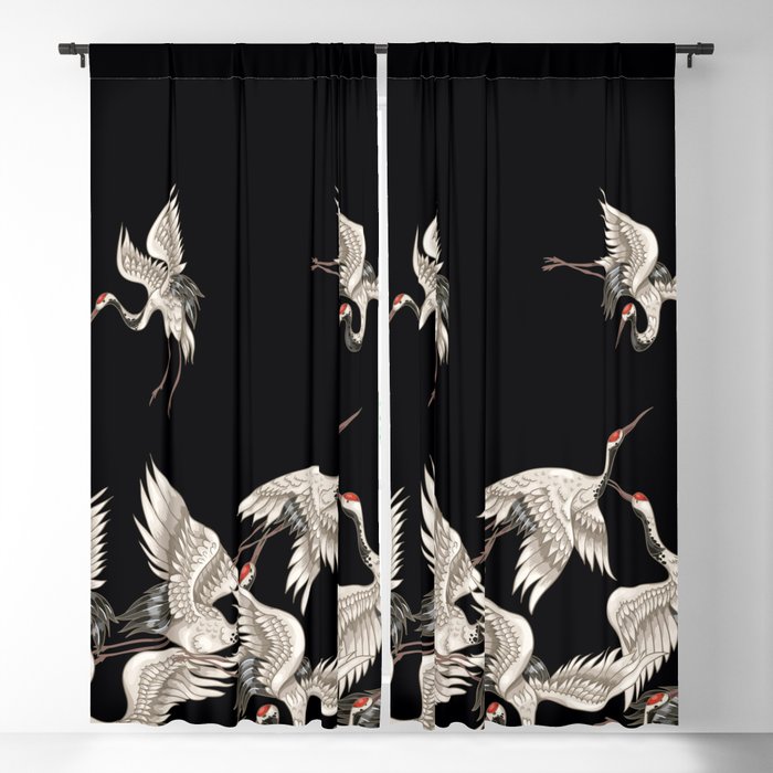 Japanese Flying Herons Window Curtain Gallery Image 5