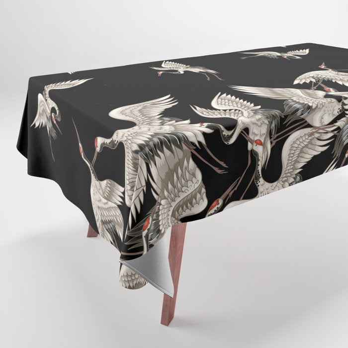Japanese Flying Herons Tablecloth Gallery Image 1