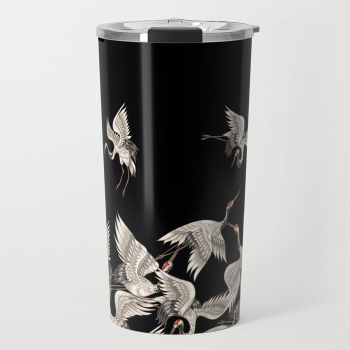 Japanese Flying Herons Travel Mug Gallery Image 1