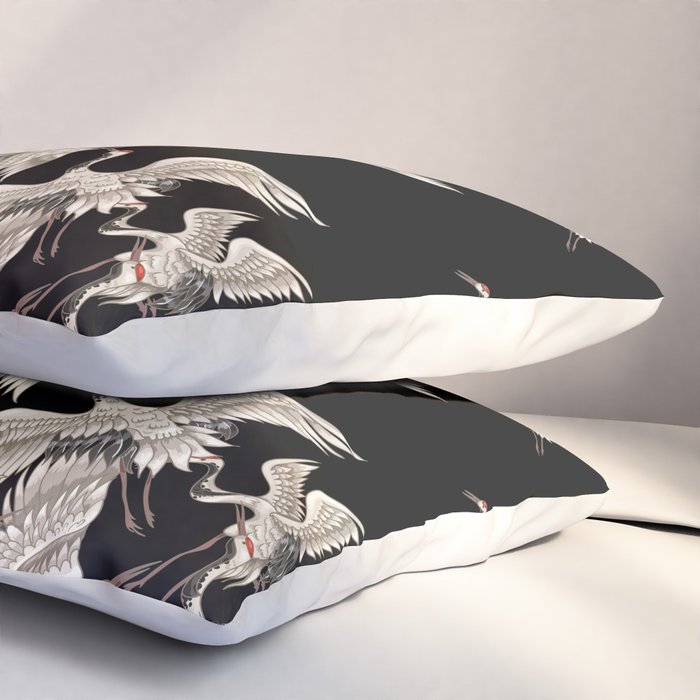 Japanese Flying Herons Pillow Sham Gallery Image 3