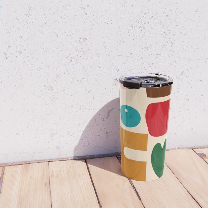 abstract maximalist shapes organic Travel Mug Gallery Image 4