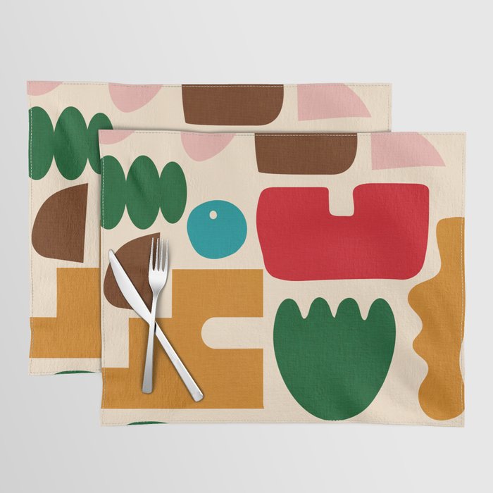 abstract maximalist shapes organic Placemat Gallery Image 1