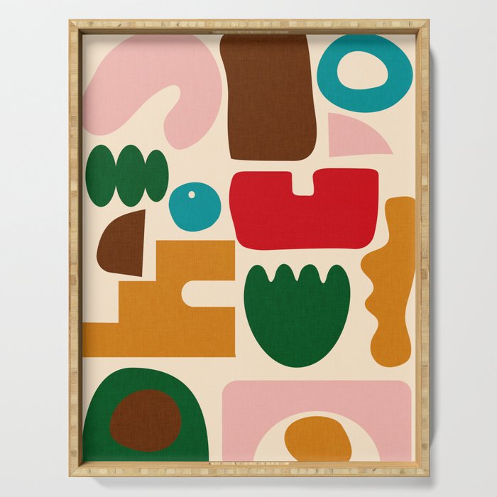 abstract maximalist shapes organic Serving Tray Gallery Image 1