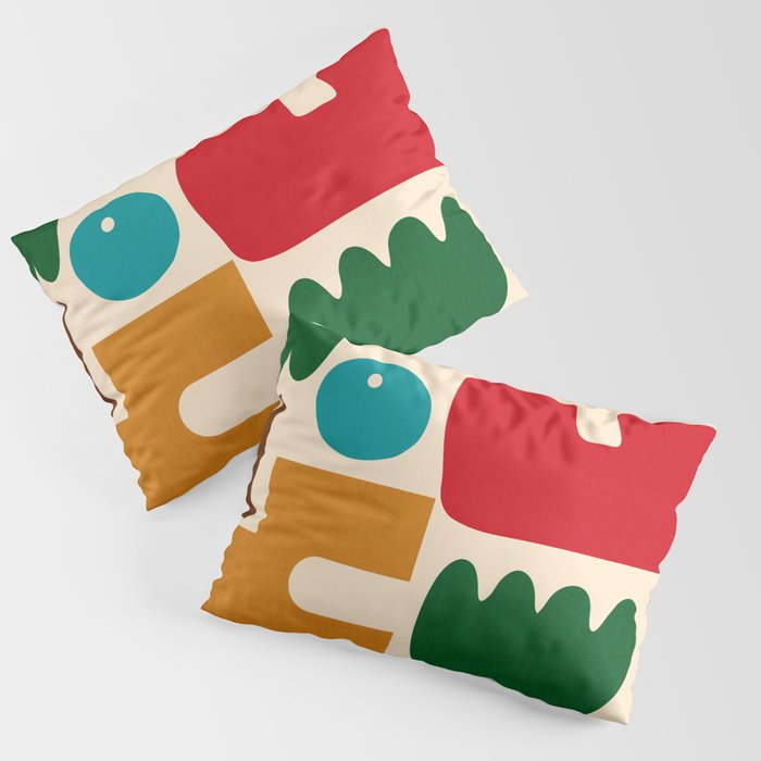 abstract maximalist shapes organic Pillow Sham Gallery Image 3