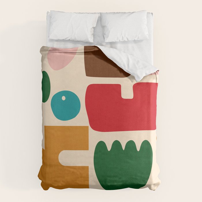 abstract maximalist shapes organic Duvet Cover Gallery Image 1