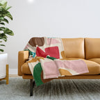 abstract maximalist shapes organic Throw Blanket Gallery Image 1