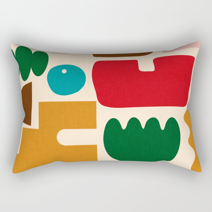 abstract maximalist shapes organic Rectangular Pillow Gallery Image 2