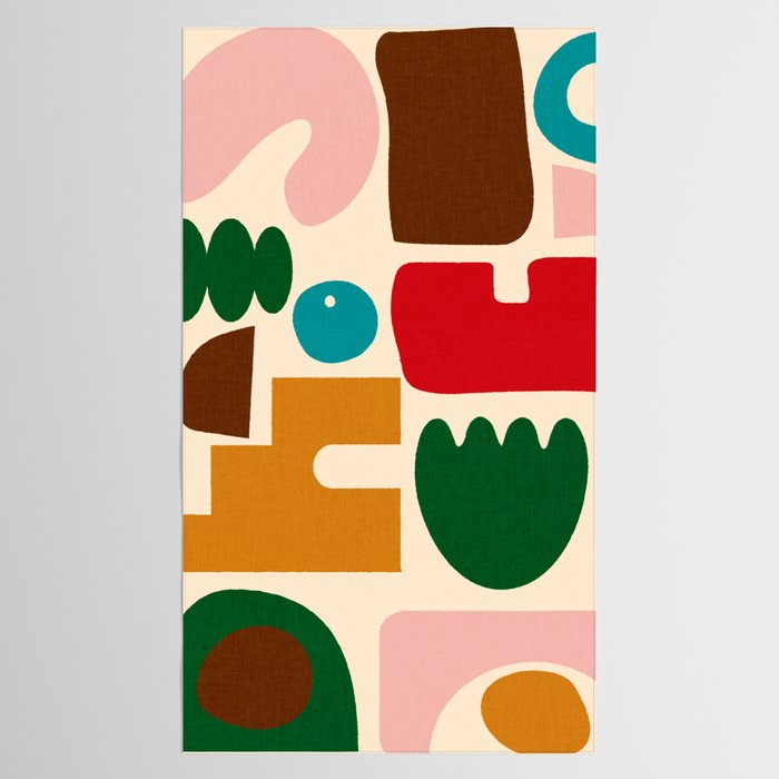 abstract maximalist shapes organic Tablecloth Gallery Image 2