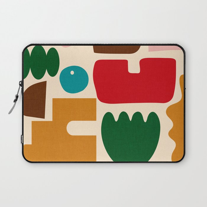 abstract maximalist shapes organic Laptop Sleeve Gallery Image 1