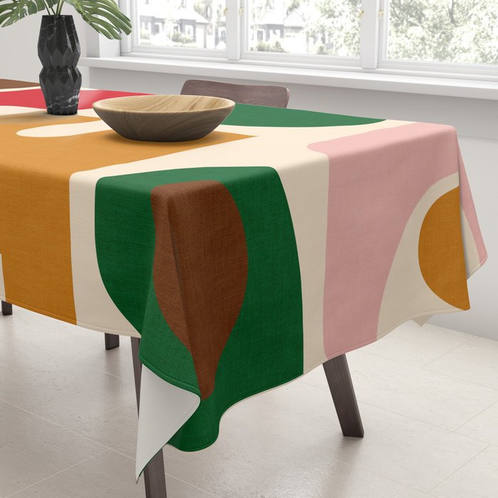 abstract maximalist shapes organic Tablecloth Gallery Image 3