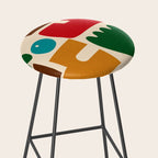 abstract maximalist shapes organic Stool Gallery Image 2