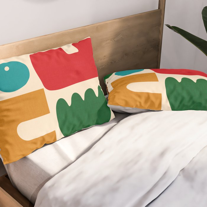 abstract maximalist shapes organic Pillow Sham Gallery Image 2