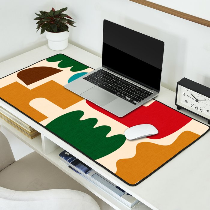 abstract maximalist shapes organic Desk Mat Gallery Image 2