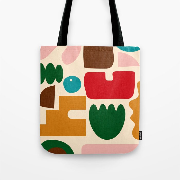 abstract maximalist shapes organic Tote Bag Gallery Image 1