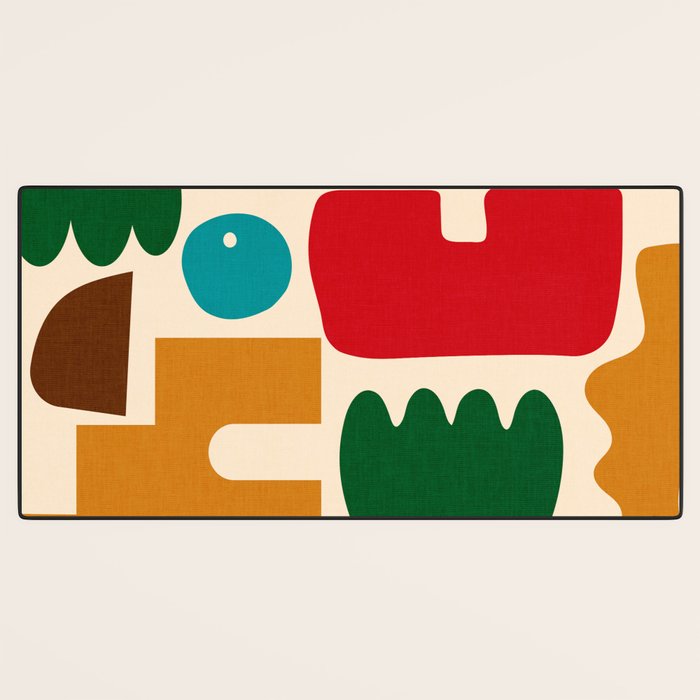 abstract maximalist shapes organic Desk Mat Gallery Image 3