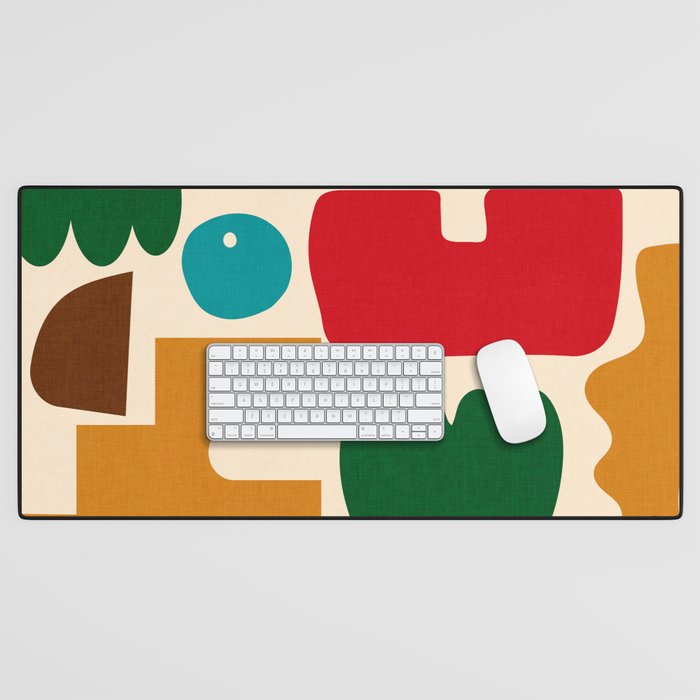 abstract maximalist shapes organic Desk Mat Gallery Image 1