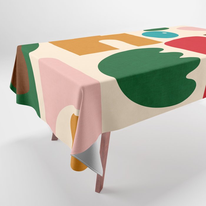 abstract maximalist shapes organic Tablecloth Gallery Image 1
