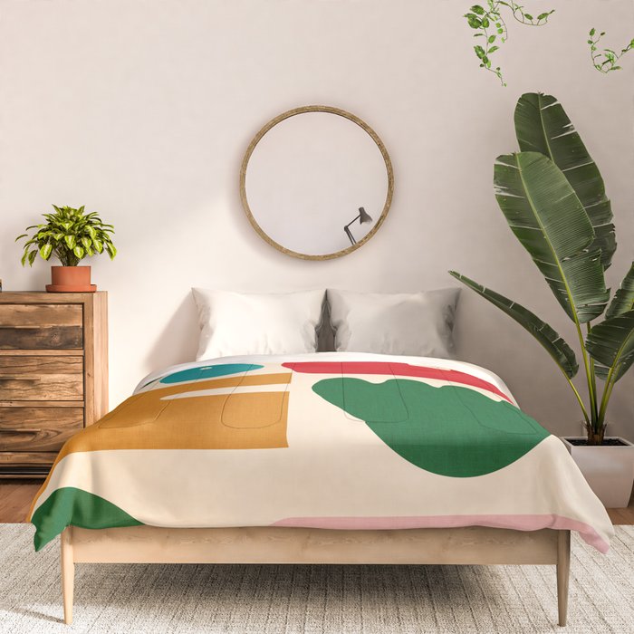 abstract maximalist shapes organic Comforter Gallery Image 3