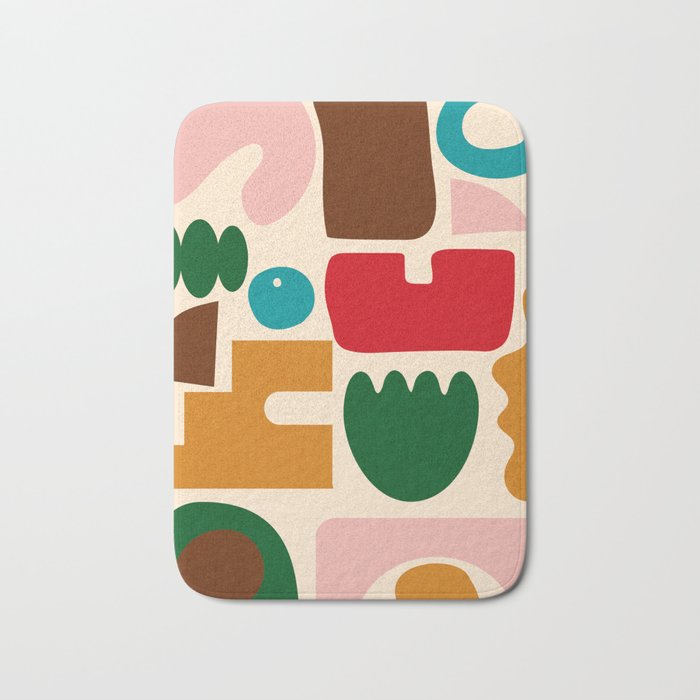 abstract maximalist shapes organic Bath Mat Gallery Image 1