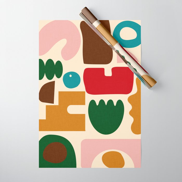 abstract maximalist shapes organic Wrapping Paper Gallery Image 1