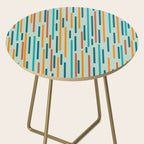 Line Dance Pattern in Turquoise Teal Orange Aqua Side Table Gallery Image 2