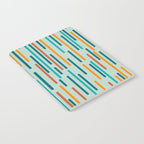 Line Dance Pattern in Turquoise Teal Orange Aqua Notebook Gallery Image 2