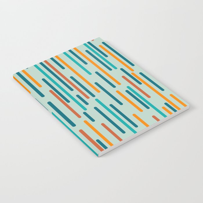 Line Dance Pattern in Turquoise Teal Orange Aqua Notebook Gallery Image 1