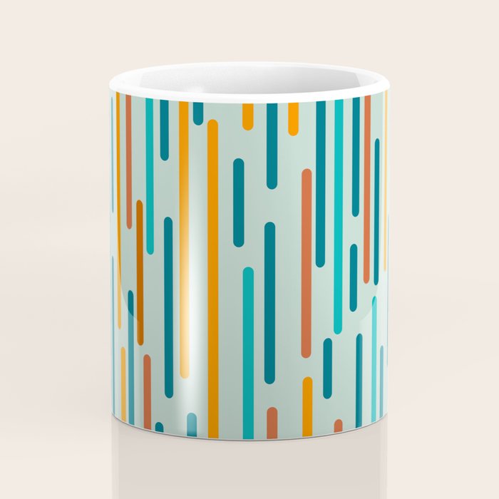 Line Dance Pattern in Turquoise Teal Orange Aqua Coffee Mug Gallery Image 4