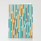 Line Dance Pattern in Turquoise Teal Orange Aqua Stationery Card Gallery Image 2