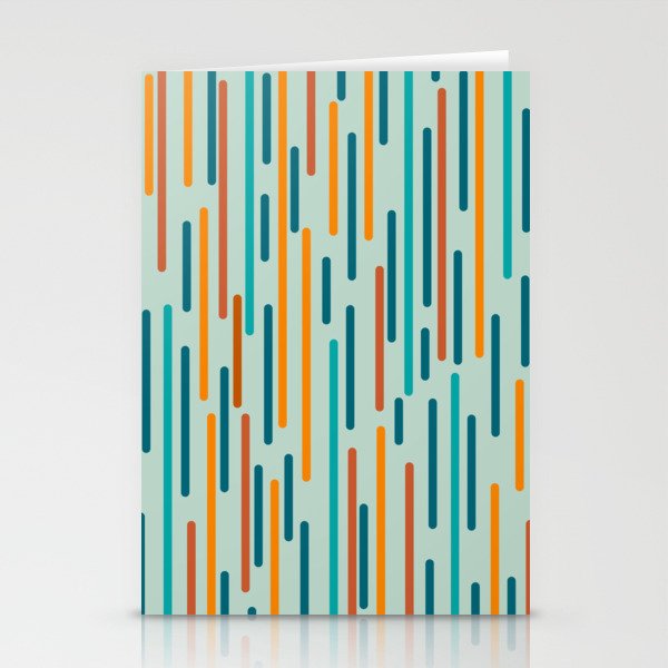 Line Dance Pattern in Turquoise Teal Orange Aqua Stationery Card Gallery Image 2