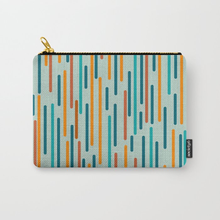 Line Dance Pattern in Turquoise Teal Orange Aqua Carry All Pouch Gallery Image 1