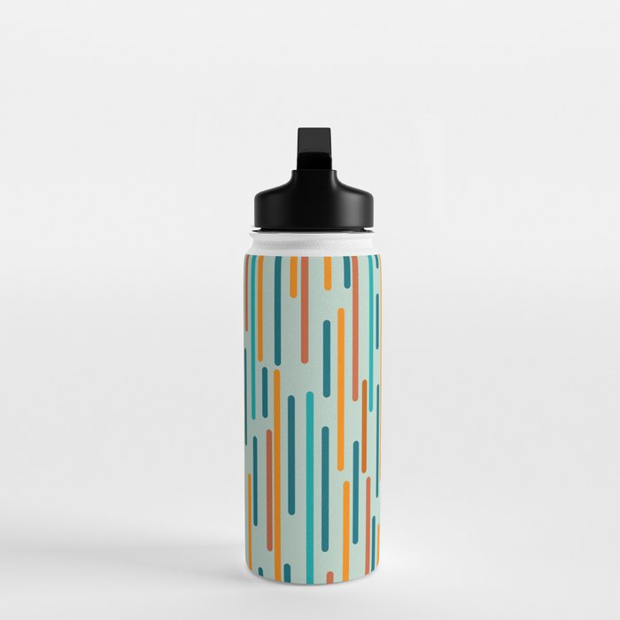 Line Dance Pattern in Turquoise Teal Orange Aqua Water Bottle Gallery Image 3