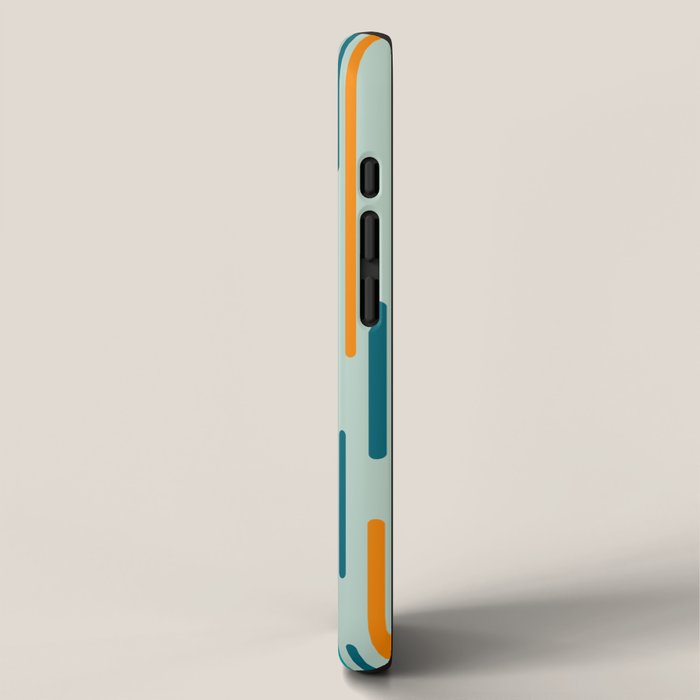 Line Dance Pattern in Turquoise Teal Orange Aqua iPhone Case Gallery Image 2