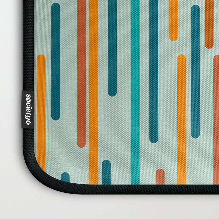 Line Dance Pattern in Turquoise Teal Orange Aqua Laptop Sleeve Gallery Image 3