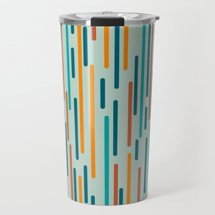 Line Dance Pattern in Turquoise Teal Orange Aqua Travel Mug Gallery Image 1