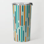 Line Dance Pattern in Turquoise Teal Orange Aqua Travel Mug Gallery Image 2