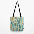 Line Dance Pattern in Turquoise Teal Orange Aqua Tote Bag Gallery Image 2