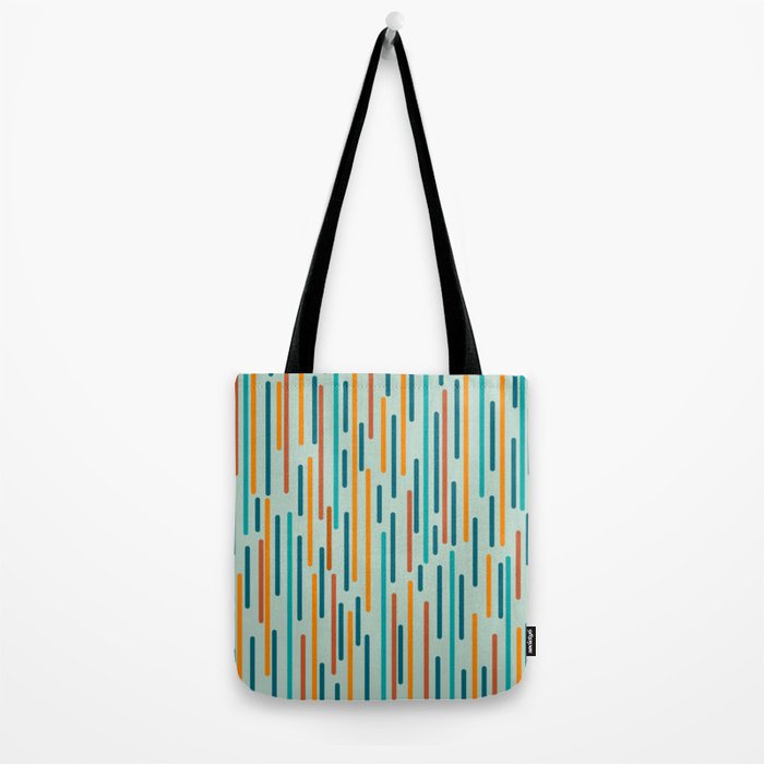 Line Dance Pattern in Turquoise Teal Orange Aqua Tote Bag Gallery Image 2