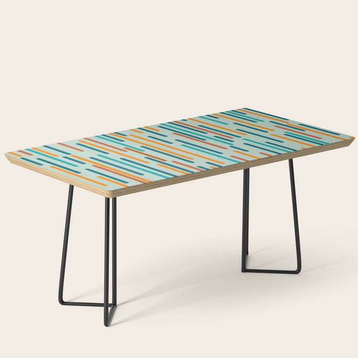 Line Dance Pattern in Turquoise Teal Orange Aqua Coffee Table Gallery Image 1