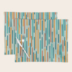 Line Dance Pattern in Turquoise Teal Orange Aqua Placemat Gallery Image 1