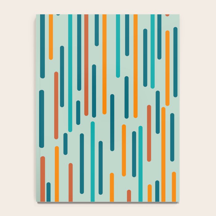 Line Dance Pattern in Turquoise Teal Orange Aqua Notebook Gallery Image 4