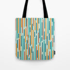 Line Dance Pattern in Turquoise Teal Orange Aqua Tote Bag Gallery Image 1