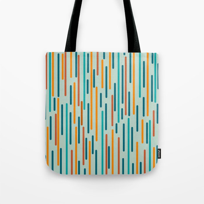 Line Dance Pattern in Turquoise Teal Orange Aqua Tote Bag Gallery Image 1