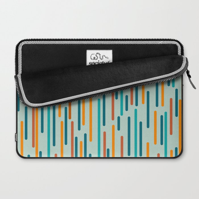 Line Dance Pattern in Turquoise Teal Orange Aqua Laptop Sleeve Gallery Image 2