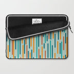 Line Dance Pattern in Turquoise Teal Orange Aqua Laptop Sleeve Gallery Image 2