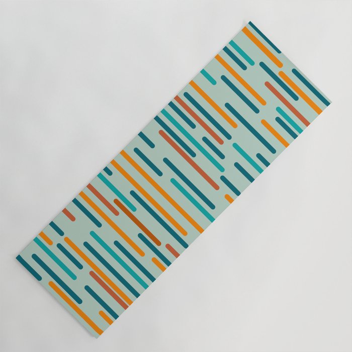 Line Dance Pattern in Turquoise Teal Orange Aqua Yoga Mat Gallery Image 1