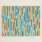 Line Dance Pattern in Turquoise Teal Orange Aqua Jigsaw Puzzle Gallery Image 1